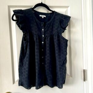 Madewell button top size Large Black